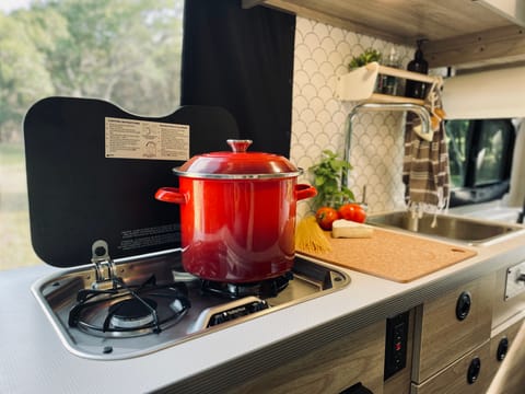 Our kitchen comes fully equipped for your cooking needs.