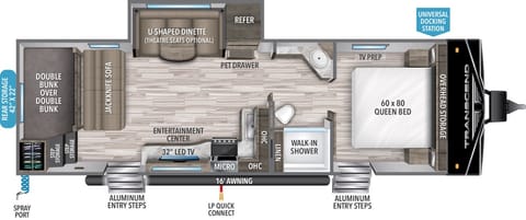 The entire floorplan of the trailer