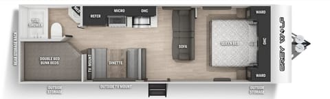 2022 Forest River Grey Wolf travel trailer floorplan