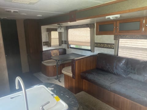 Easy to pull, elc jack 4 bunk beds, master suite, pull out couch and table. Towable trailer in North Fort Myers