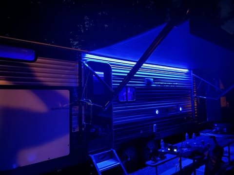 Blue LED lighting indoors and out