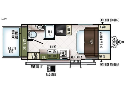 2019 Flagstaff E-pro 17PR Lightweight 380w Solar New Listing Towable trailer in Lakewood