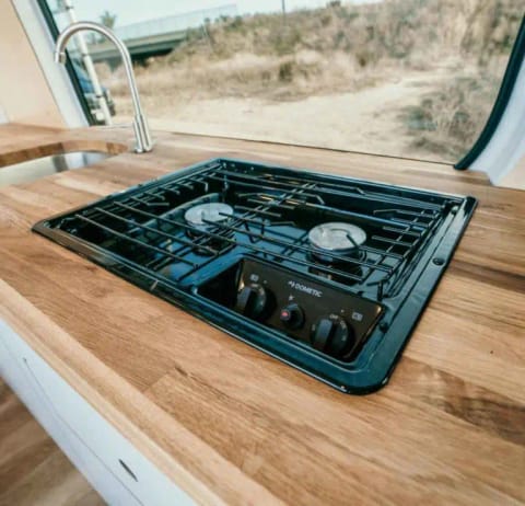 2 Burner Propane Stove w/ Cookware.