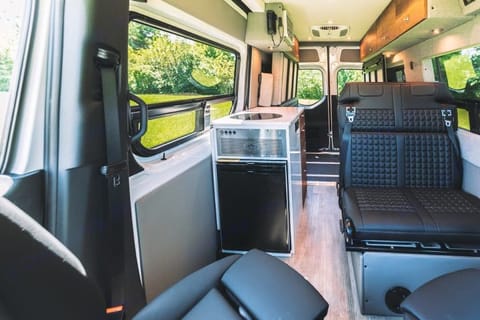 With many different configurations, the van can be set up for extra storage (as pictured)