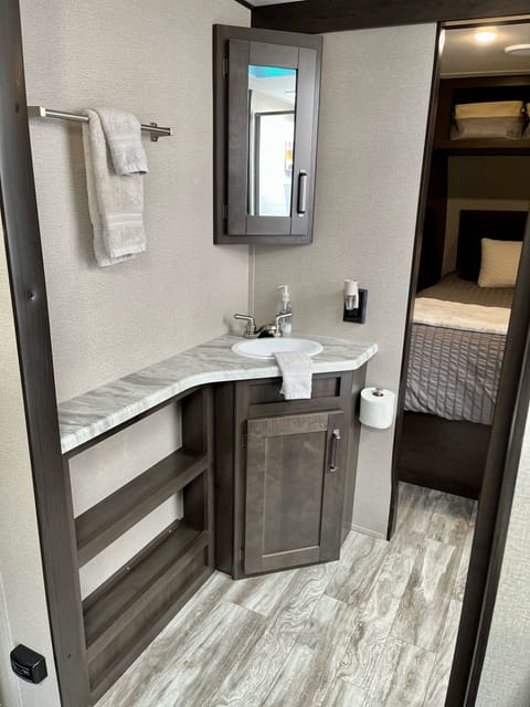 Fresh towels and plenty toilet paper provided.