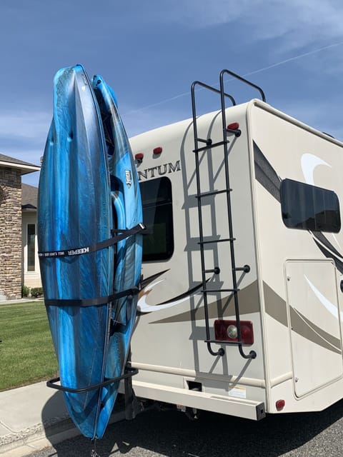 Optional kayak rack and kayaks.