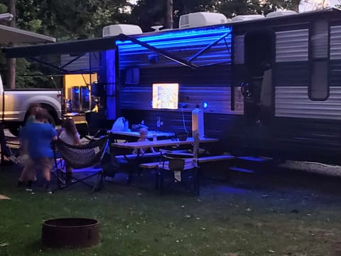 Outdoor movie at the campground!