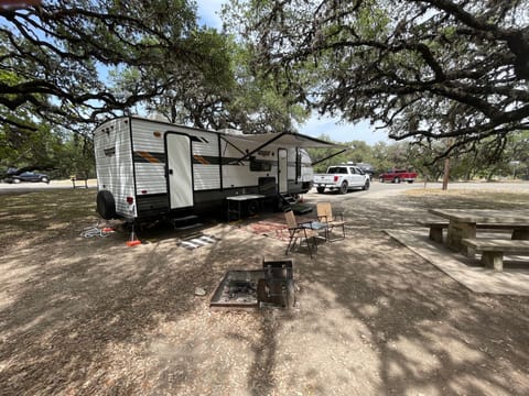 Set up for a renter at Garner State Park in Leakey