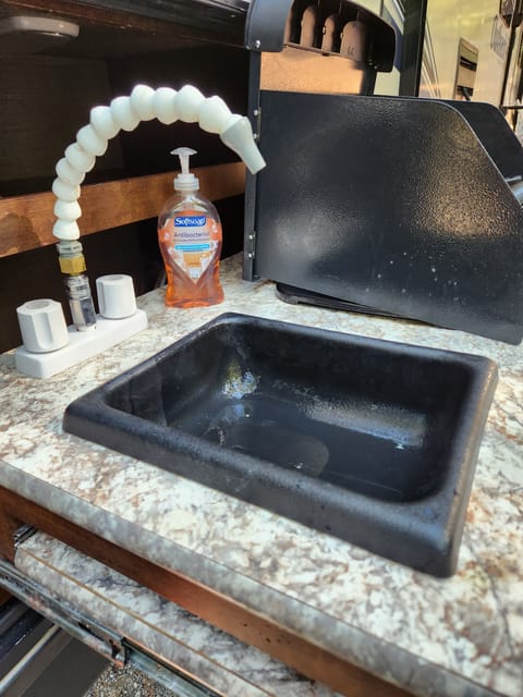 Outdoor sink for easy clean up