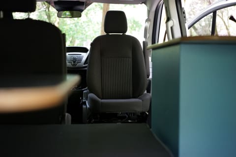 The passenger seat swivels around so you can relax with more leg room or chat with your friends and family!