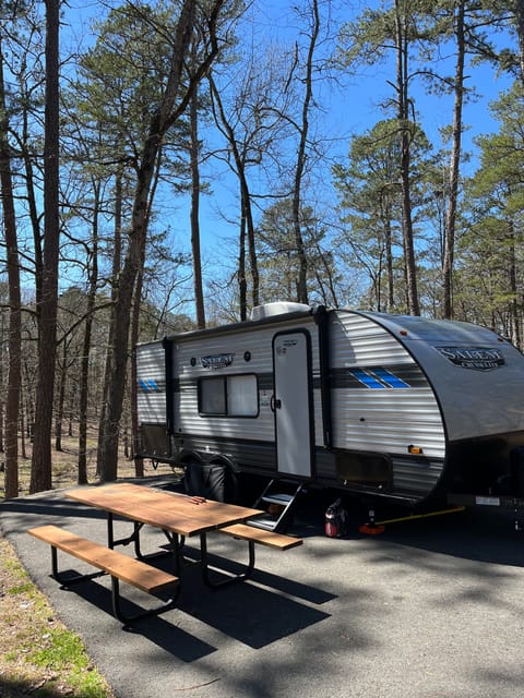 Set up at Hot Springs, AR—gorgeous mountain scenery.