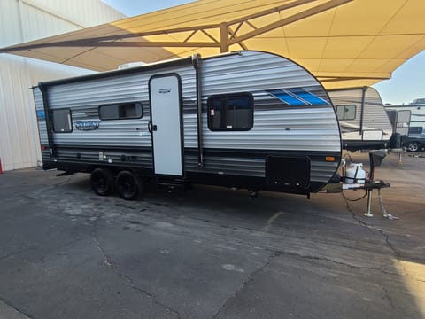 Exterior of the travel trailer