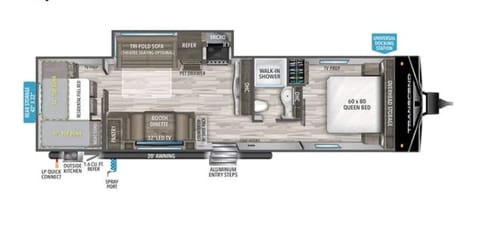 2022 Grand Design. 36' with 2 private Bedrooms! Towable trailer in Grand Junction