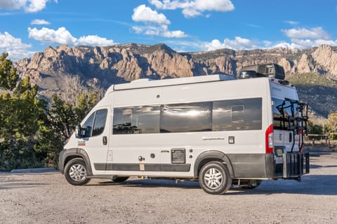All RV connections on driver's side.
120VAC Shore power
Water tank and connection
Gray tank dump access