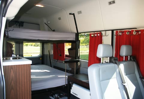 view of the passenger seats and beds