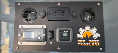 Control Panel for Inverter, Furnace, USB chargers, 110 plugs, lights.