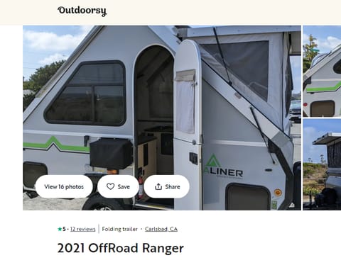 Experienced Outdoorsy Host. Here is a pic of my previous listing. I sold this trailer and moved up to the 15' Expedition. Rent with confidence.