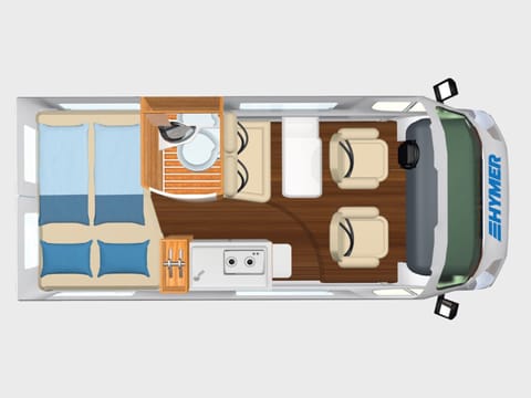 Internal layout of the main area , this excludes the double roof bed 