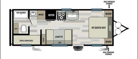 Layout. Middle bunk is removed. 