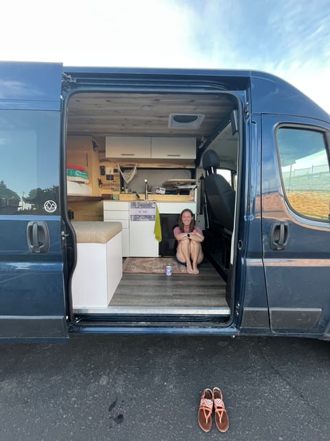 Taking a load off in BlueJean.