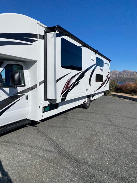Driver side of RV with slide out open