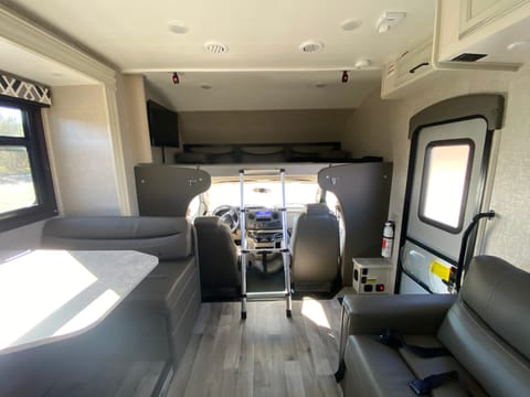 View of cab-over bunk with ladder