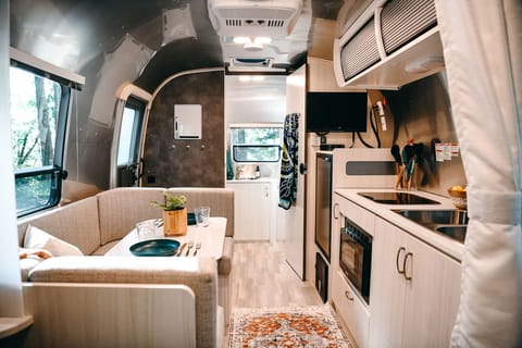 Kitchen and Dinette. Bathroom at End of Trailer.