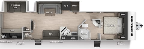 Open floorplan with 2 bedrooms, perfect for families!! Unlimited storage as well! 