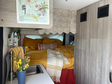 Murphy bed down and made