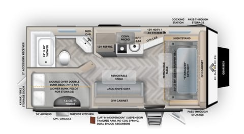 2022 Ember 190MDB w/Solar & Outdoor Kitchen - 23ft Towable trailer in Lafayette