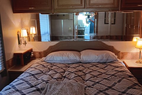 Brand new queen size mattress. Plenty of storage throughout the master bedroom.