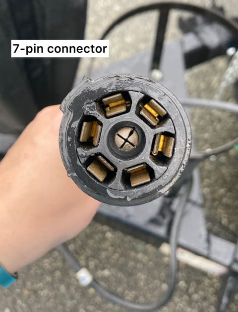 The 7-pin connector that will plug into your vehicle