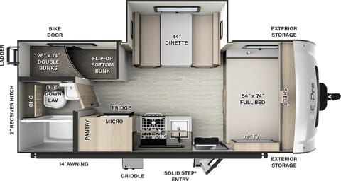 2021 Forest River Flagstaff E-Pro with Bunk house and bike rack Towable trailer in Tucker