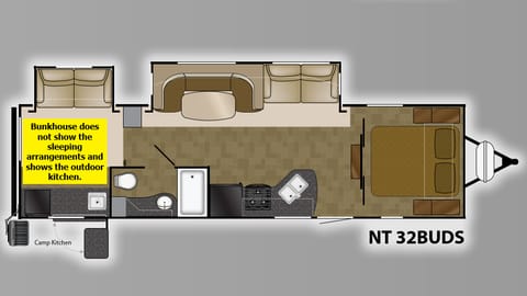 Floor plan is listed to sleep 10, but sleeping 8 people is more comfortable.