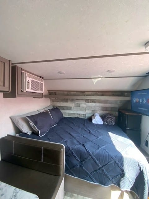 Added memory foam mattress for additional comfort on those long trips!