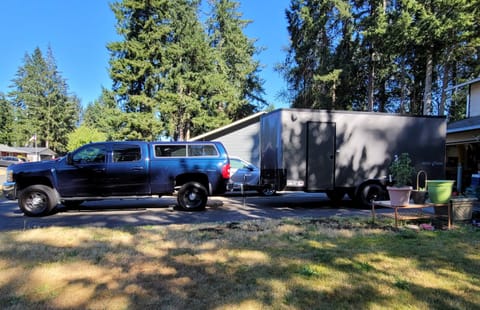 Photo of our trailer before it left washington state to travel through cananda.