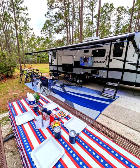 Base Camp site setup at Moss Park Campground. Orlando, FL.