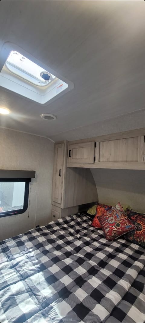 King size bed, 2 windows and skylight 