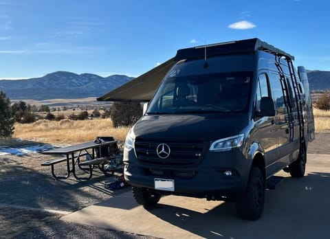 The van looks great and doesn't take up much space! Not only is it comfortable but it looks awesome!