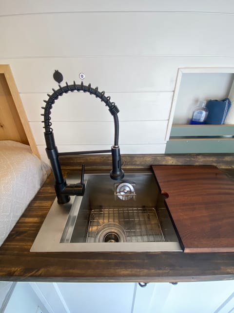 Large size Sink with Wooden cutout