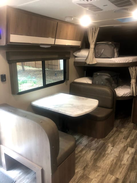 Full bunks and convertible dinette. 