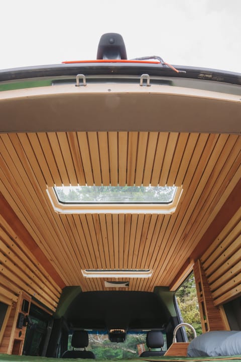 Two sunroofs bring in natural light to the van's interior - a rare feature! 