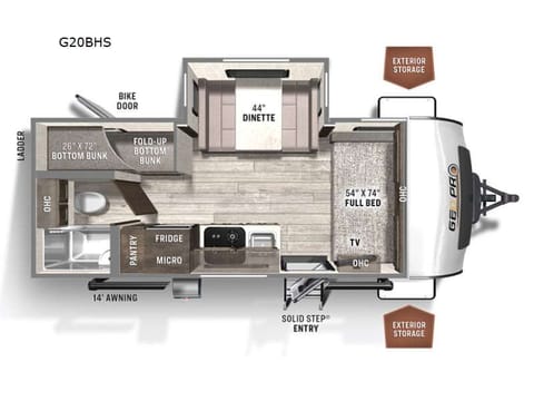 Bartok- The 2022  Geo Pro 20 Bunkhouse Towable trailer in Murrieta