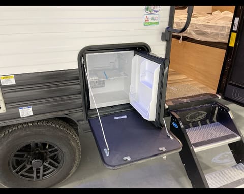 Outdoor fridge for drinks while you play or hangout 