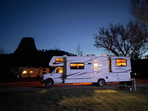 Parked at Devils Tower, WY