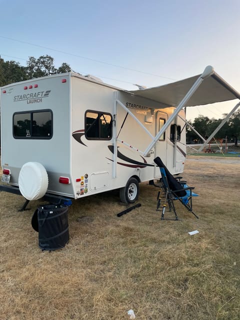 Easy and light weight camper. Most vehicles can tow! Weighs 3000lbs. Simply unhitch and explore. Camping add on packages available!