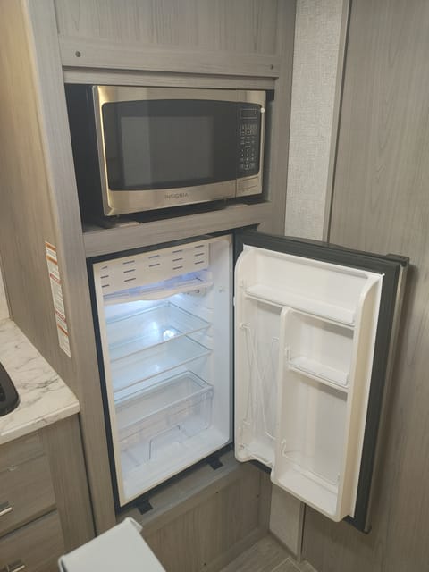 Microwave (above), Refrigerator (below)