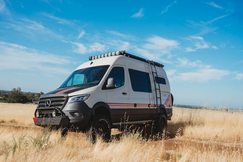 Off road lighting and ladder to roof rack 