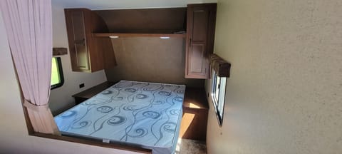 RV Queen sized bed. Mattress is updated to pillow top. Will update photos in spring