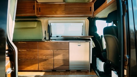 Explore in Style in the Chic, Versatile, and New RV Sprinter We Call Whims Campervan in Hidden Hills